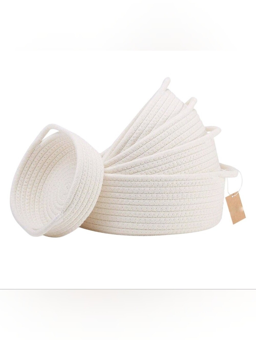 Natural Cozy 5pc Small Woven Rope Storage Baskets